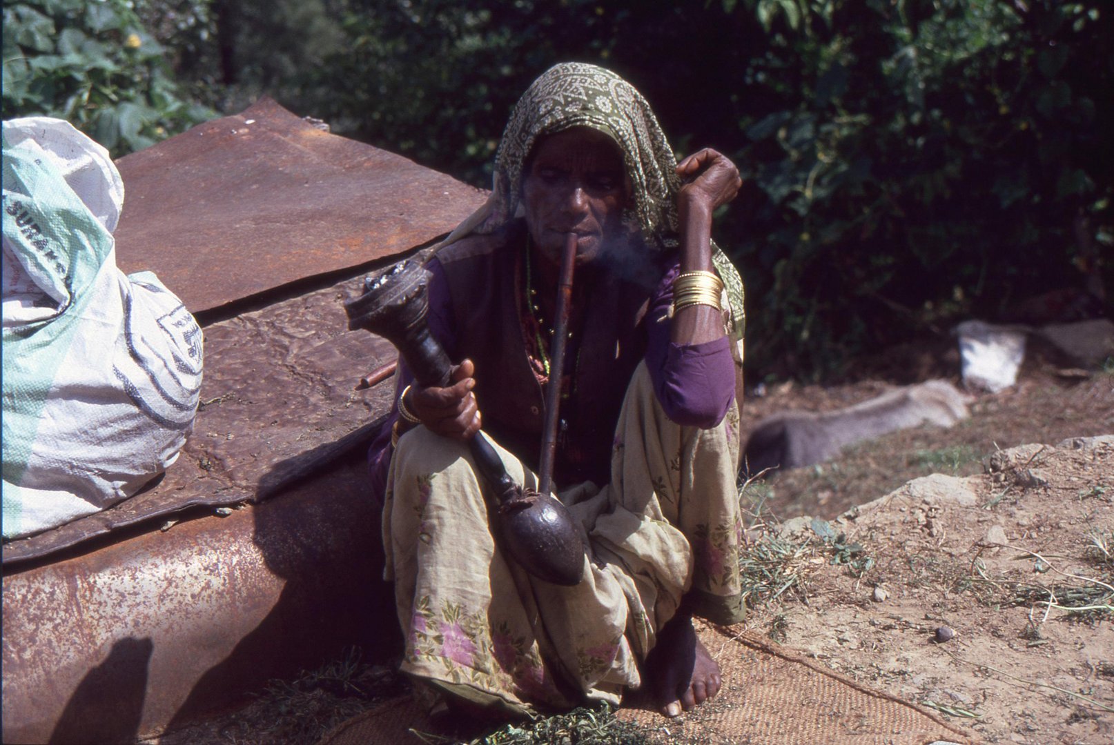 Old Women smooking Hooka