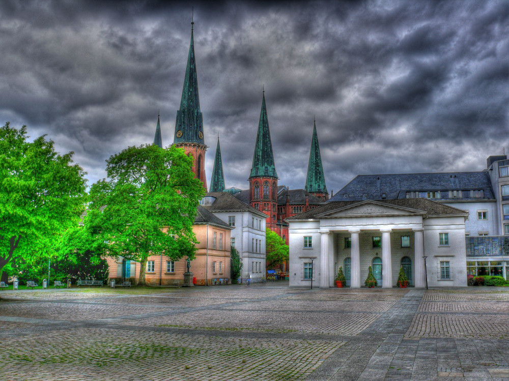 Oldenburger Schloßplatz mit Lambertikirche