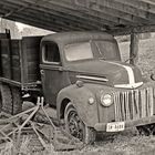 Oldtimer beim Falls Mill Museum in Tennessee im Frost