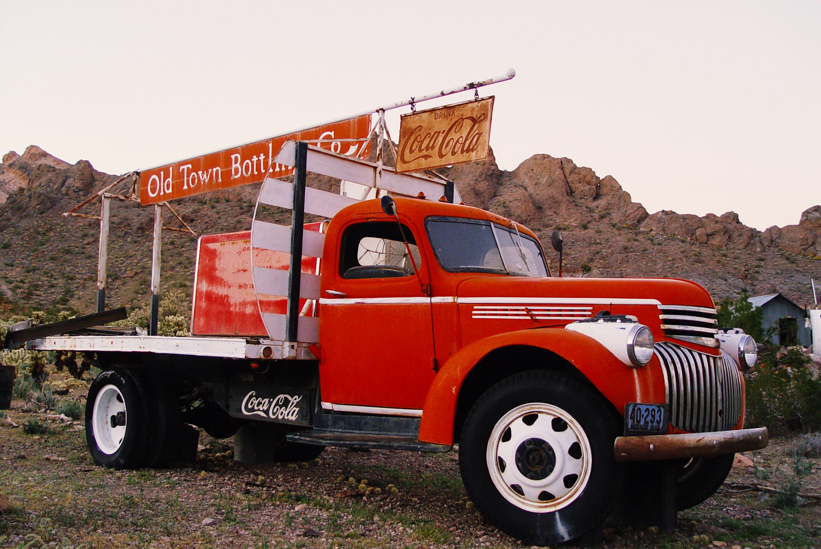 Oldtimer Coca-Cola-Wagen, Nelson, Nevada, USA