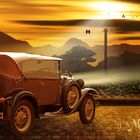 Oldtimer im romantischen Abendlicht