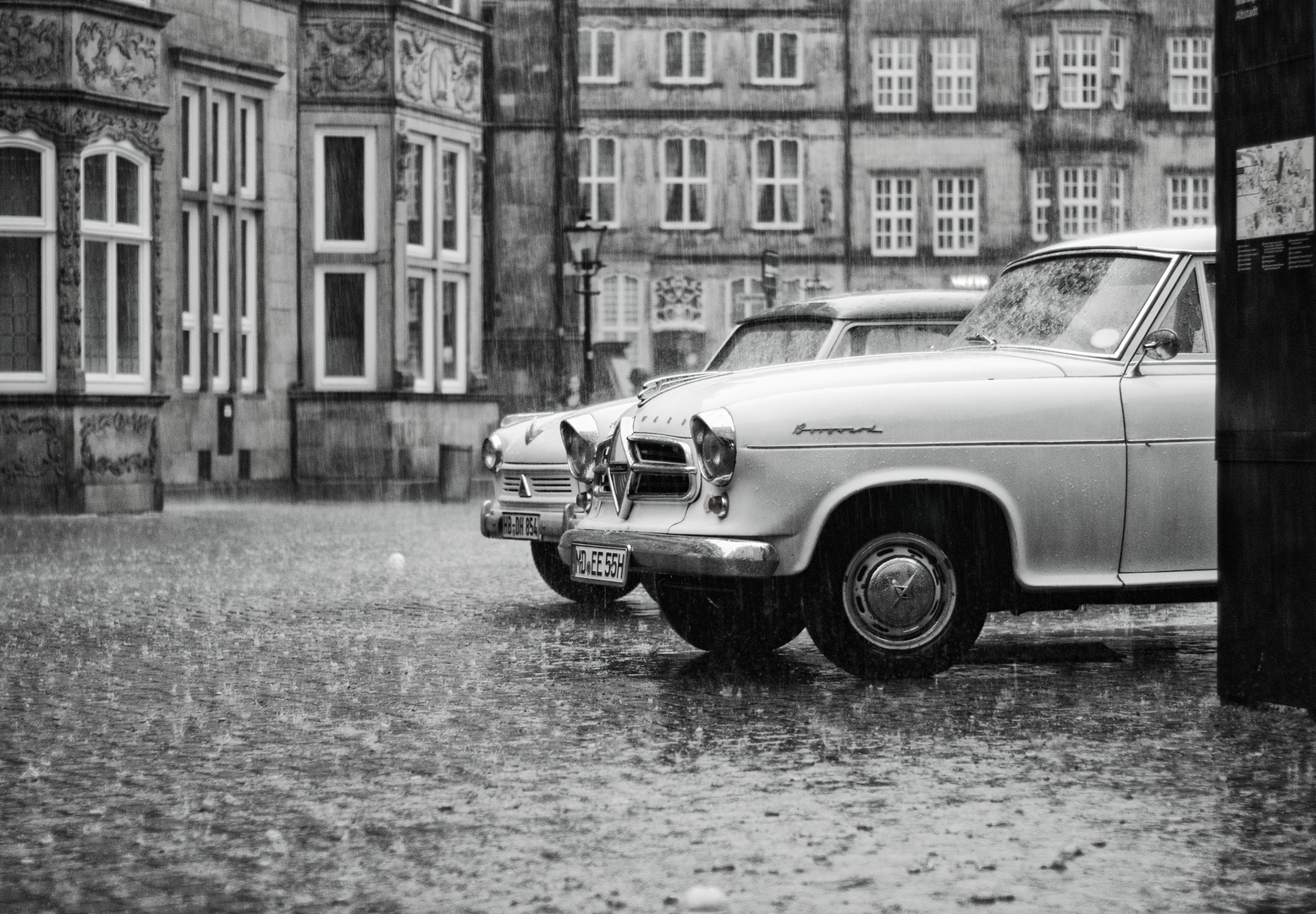 Oldtimer in the rain