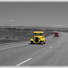 Oldtimer on the road (Colorkey)
