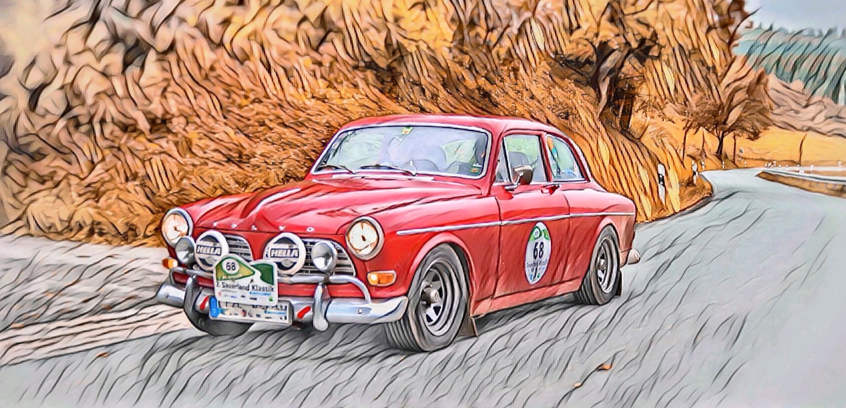 Oldtimer-Rallye 2017, Volvo, "Comic-Style" 