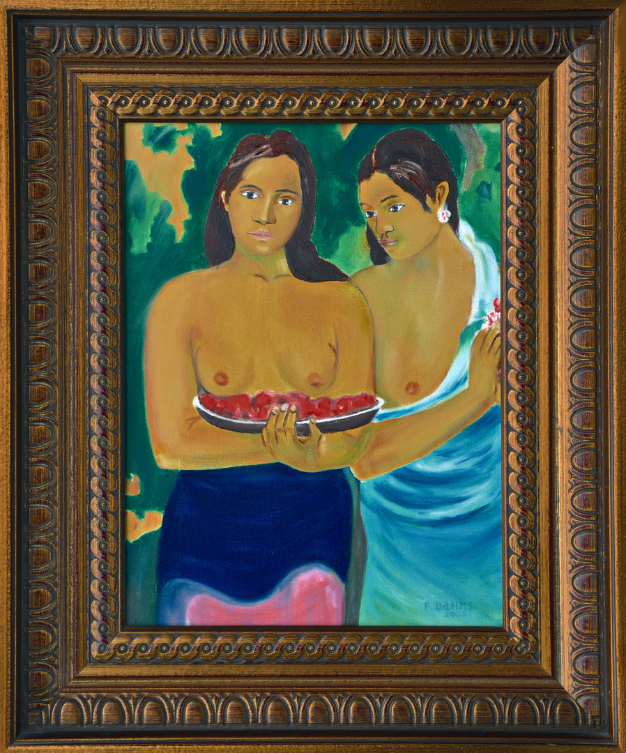 Olgemälde, Gauguin - Zwei Frauen von Tahiti