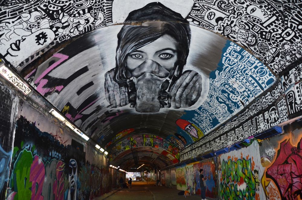 Oliver Roubieu in Banksy Tunnel