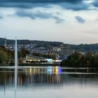 Olper Vorstaubecken zur blauen Stunde