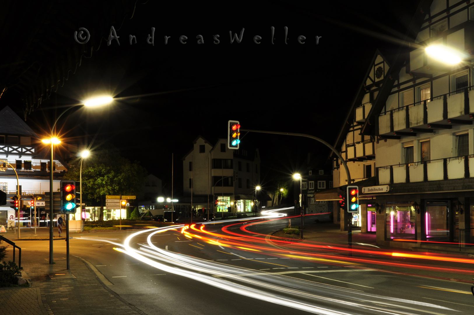 Olsberger Marktplatz bei Nacht