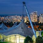 Olympiahalle und Olympisches Dorf zur blauen Stunde