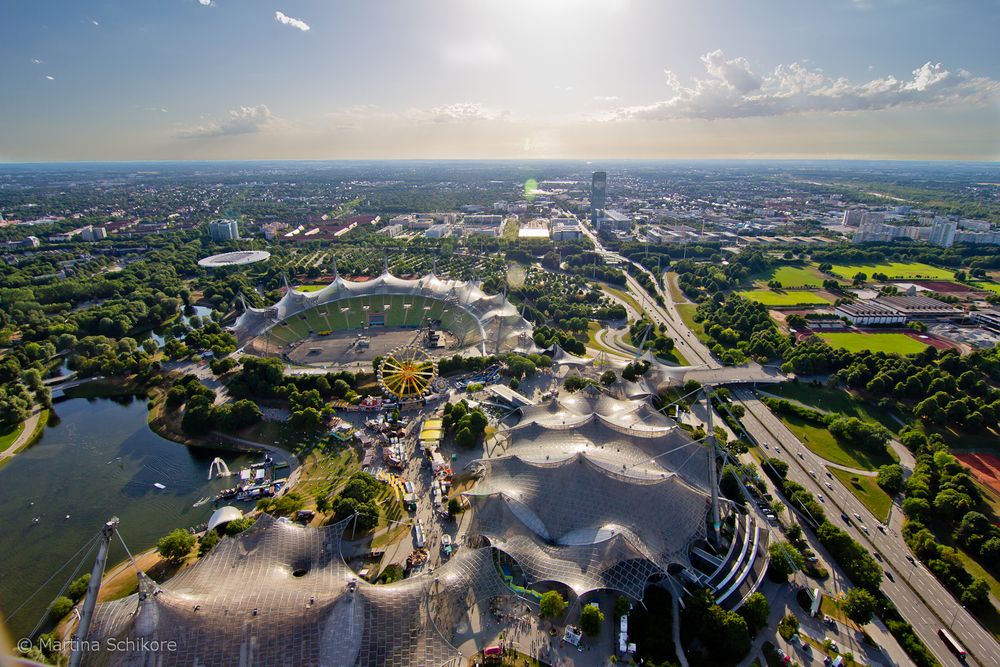 Olympiapark München aus der Vogelperspektive