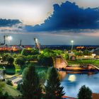 Olympiapark München beleuchtet Panorama HDR