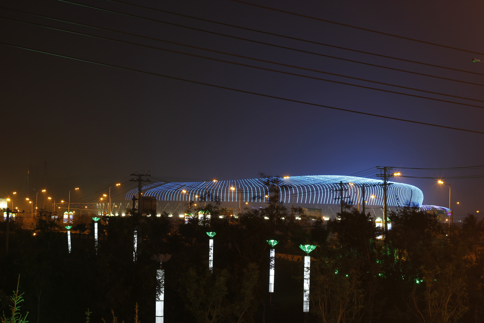 Olympiastadion bei Nacht "