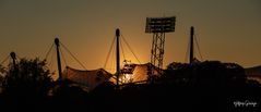 Olympiastadion München im Sonnenuntergang