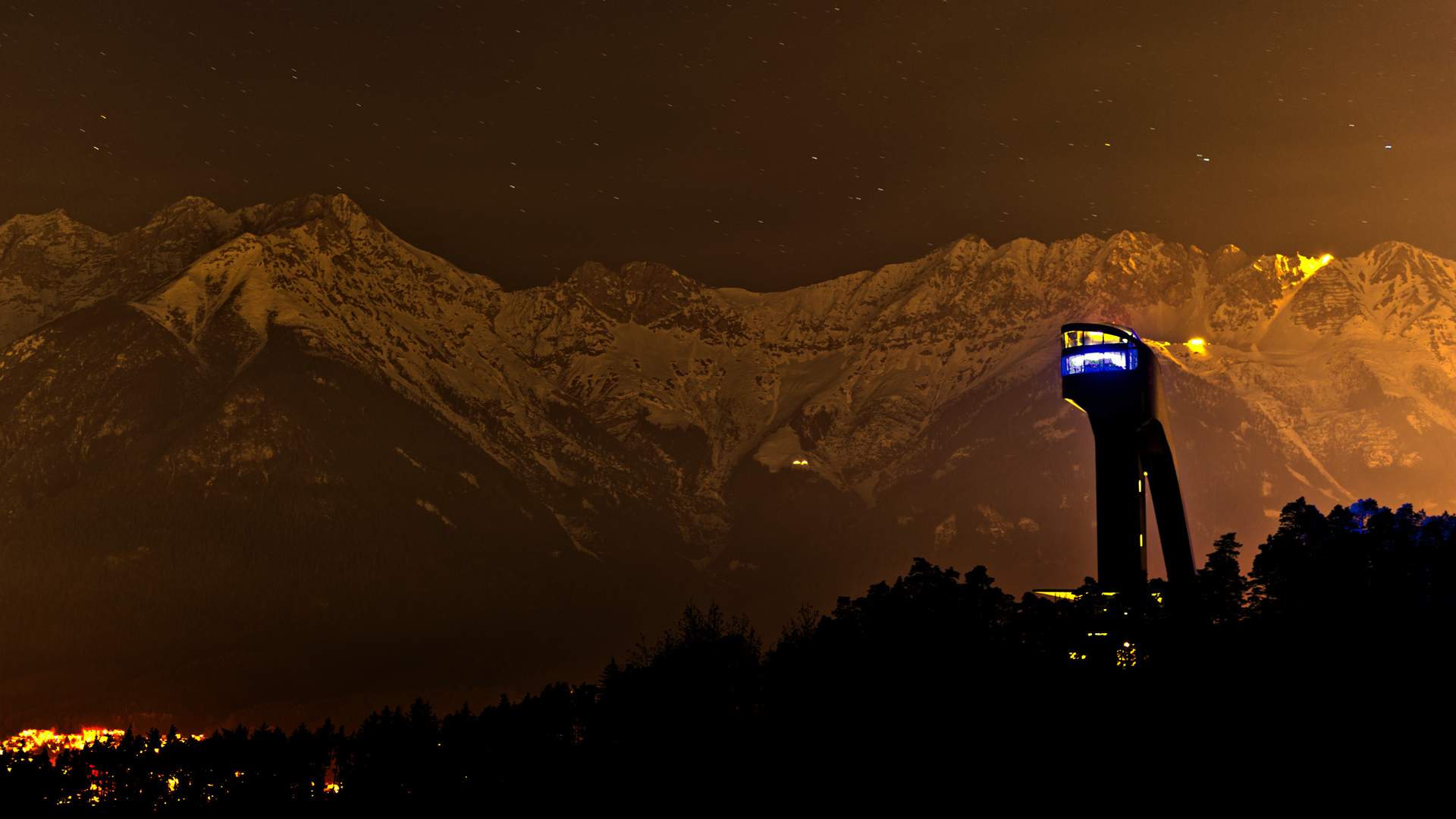 olympic-ski-jump-in-Bergisel-Innsbruck-by-night