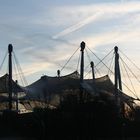 Olympische Dächer bei Sonnenuntergang