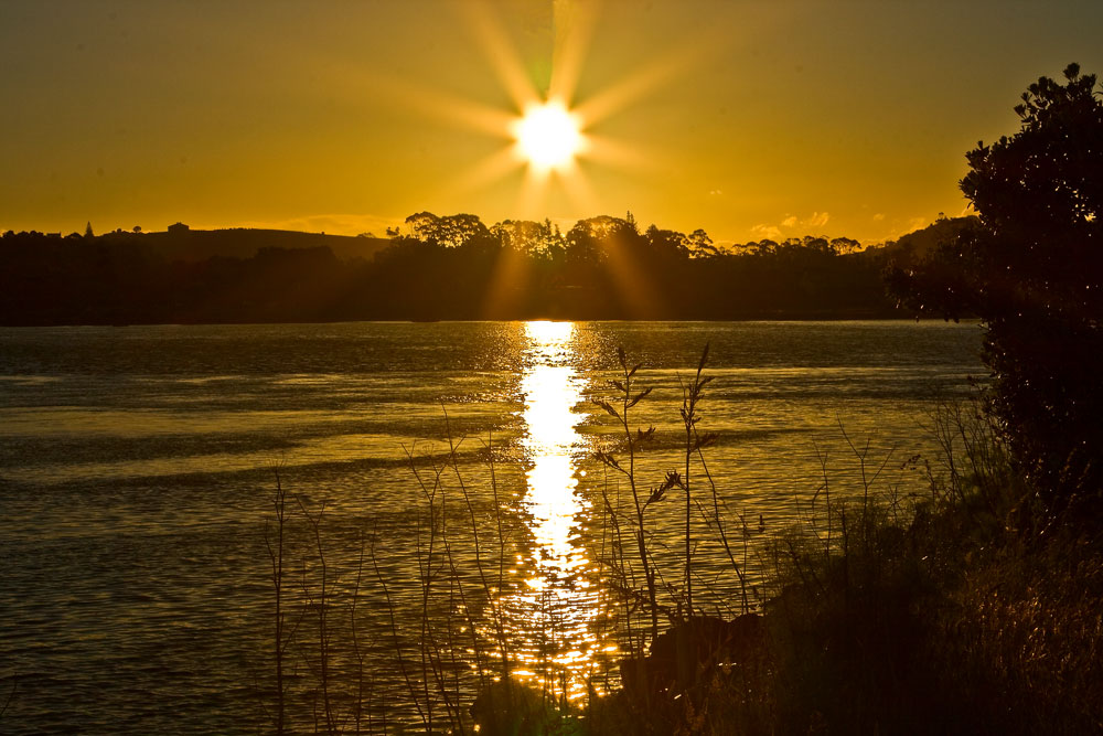 Omaha Beach near Auckland, Sunset