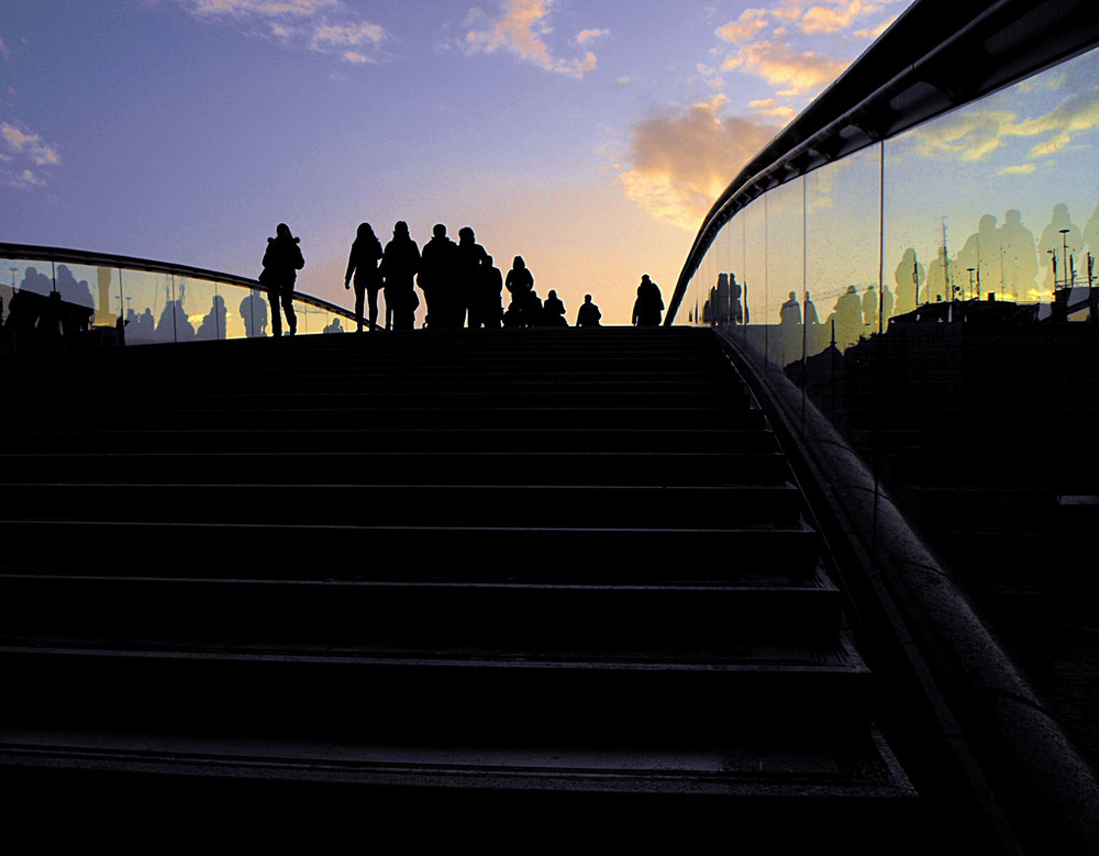 ombre(nuovo ponte calatrava Venezia)