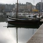 on a foggy day in honfleur