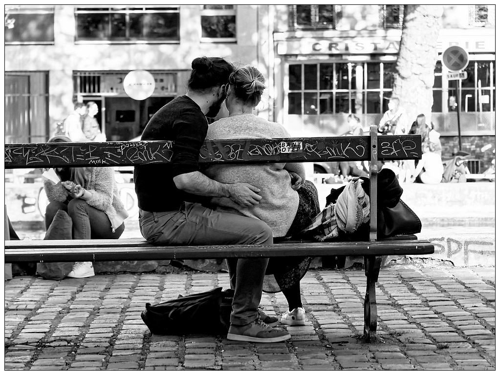 On a park bench