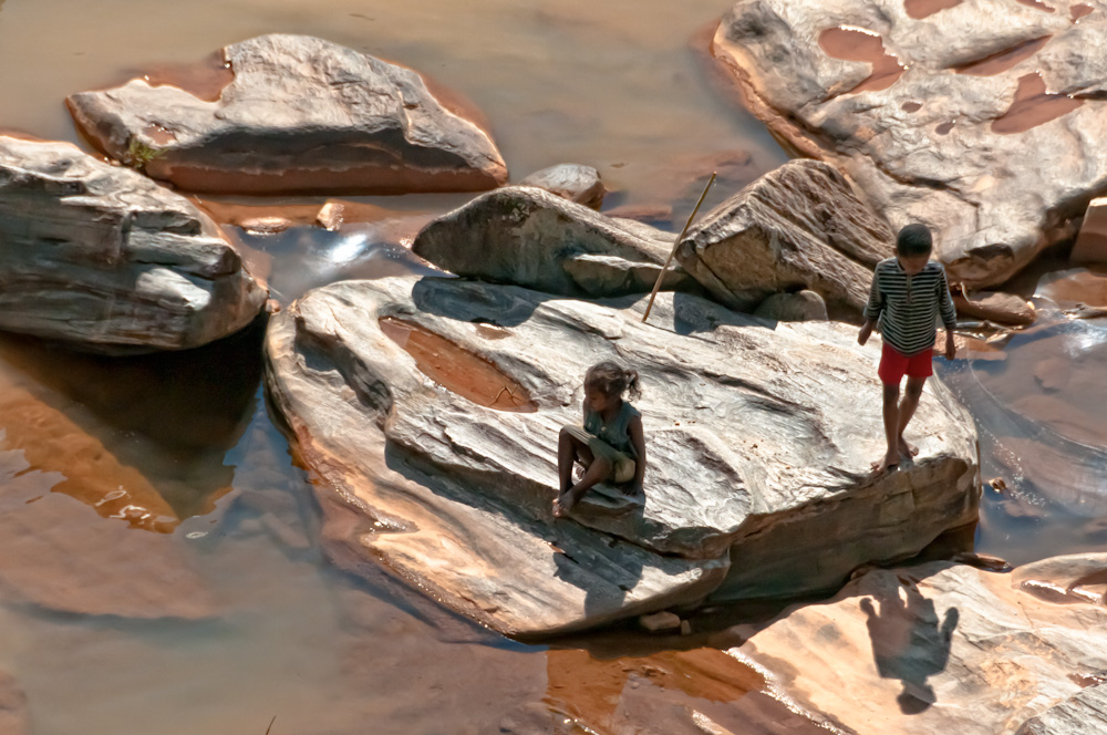 on a rock