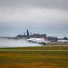 On a wet Runway