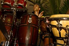 on congas