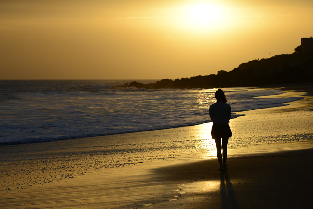 on the beach