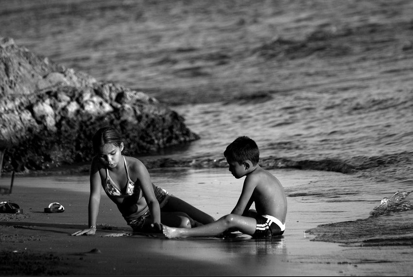 on the beach