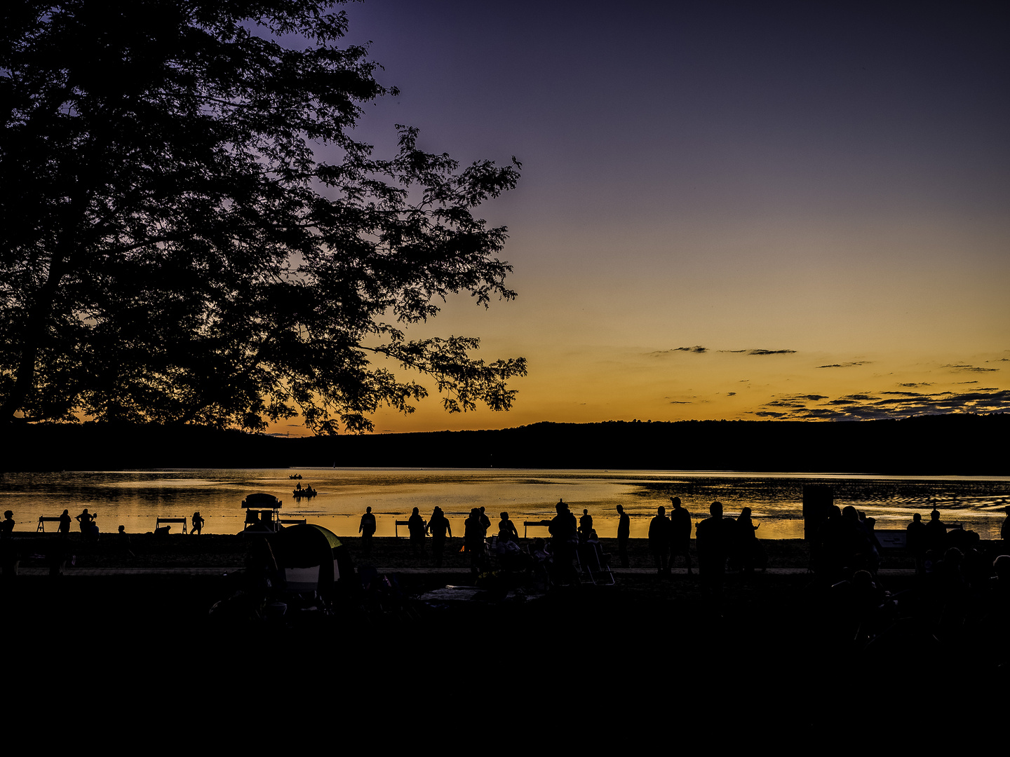 On the beach after sunset