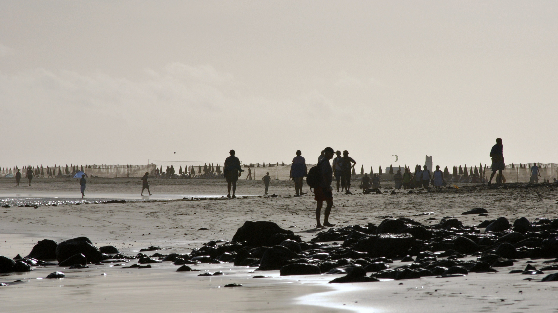 on the beach.