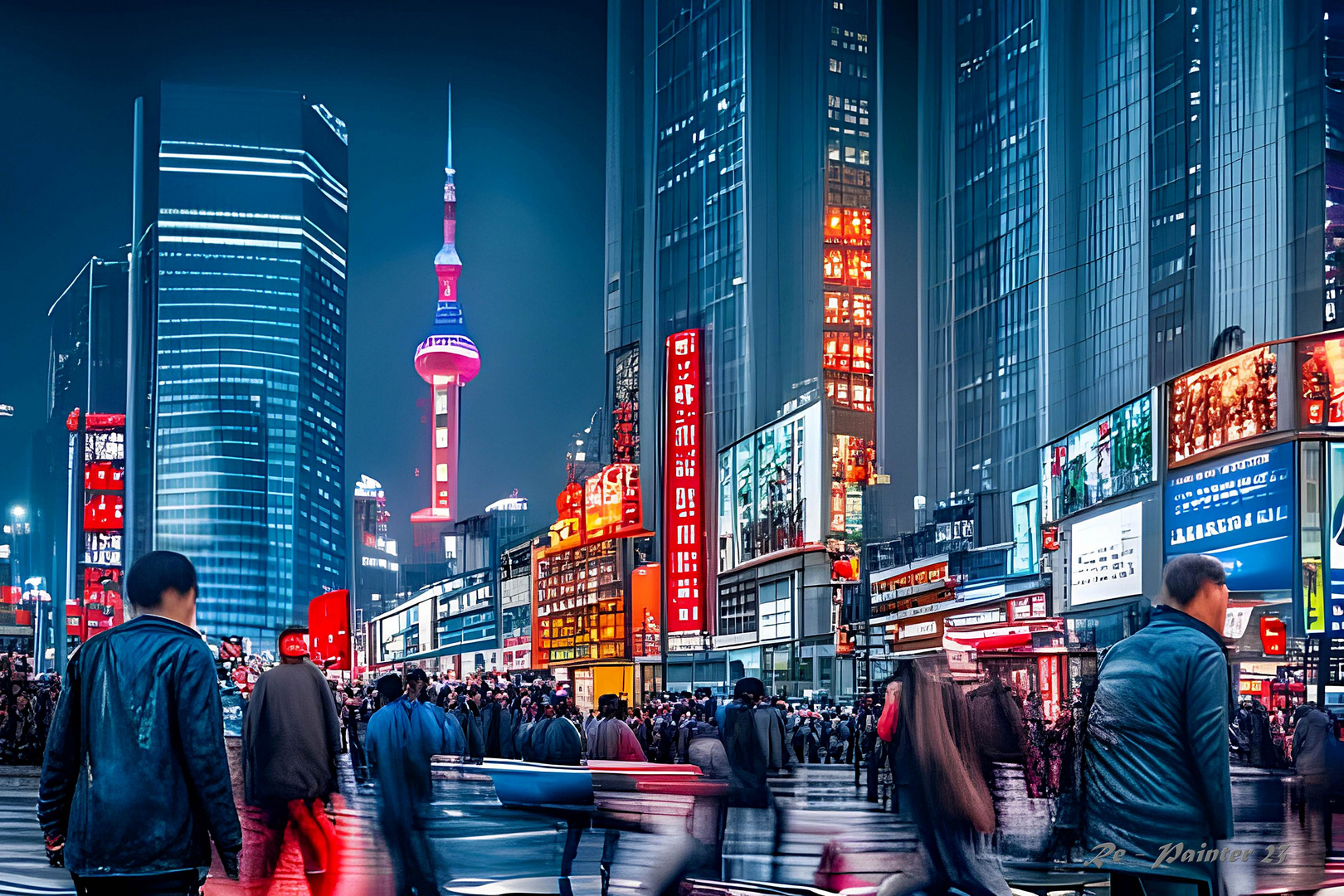 on the busiest street in Shanghai