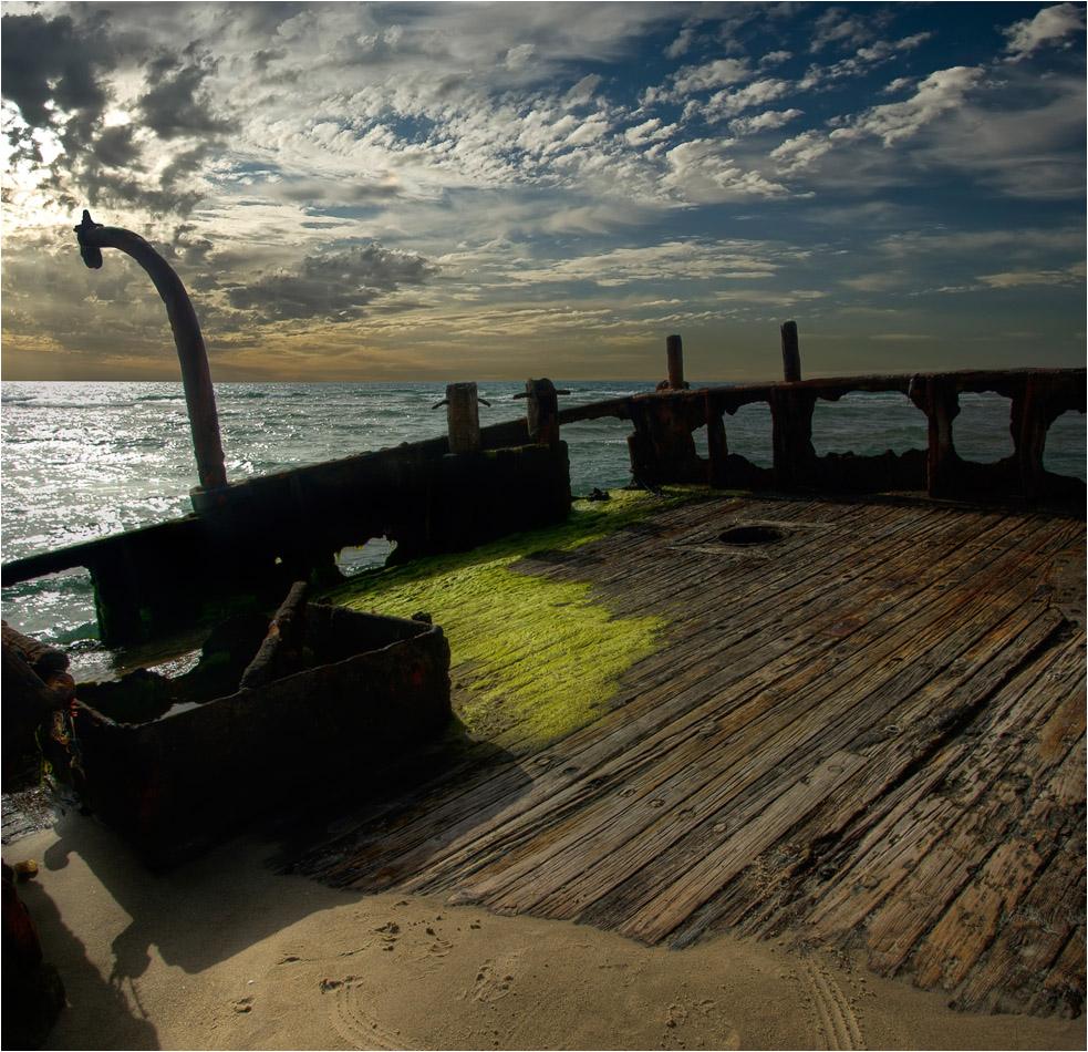 On the deck of the old ship