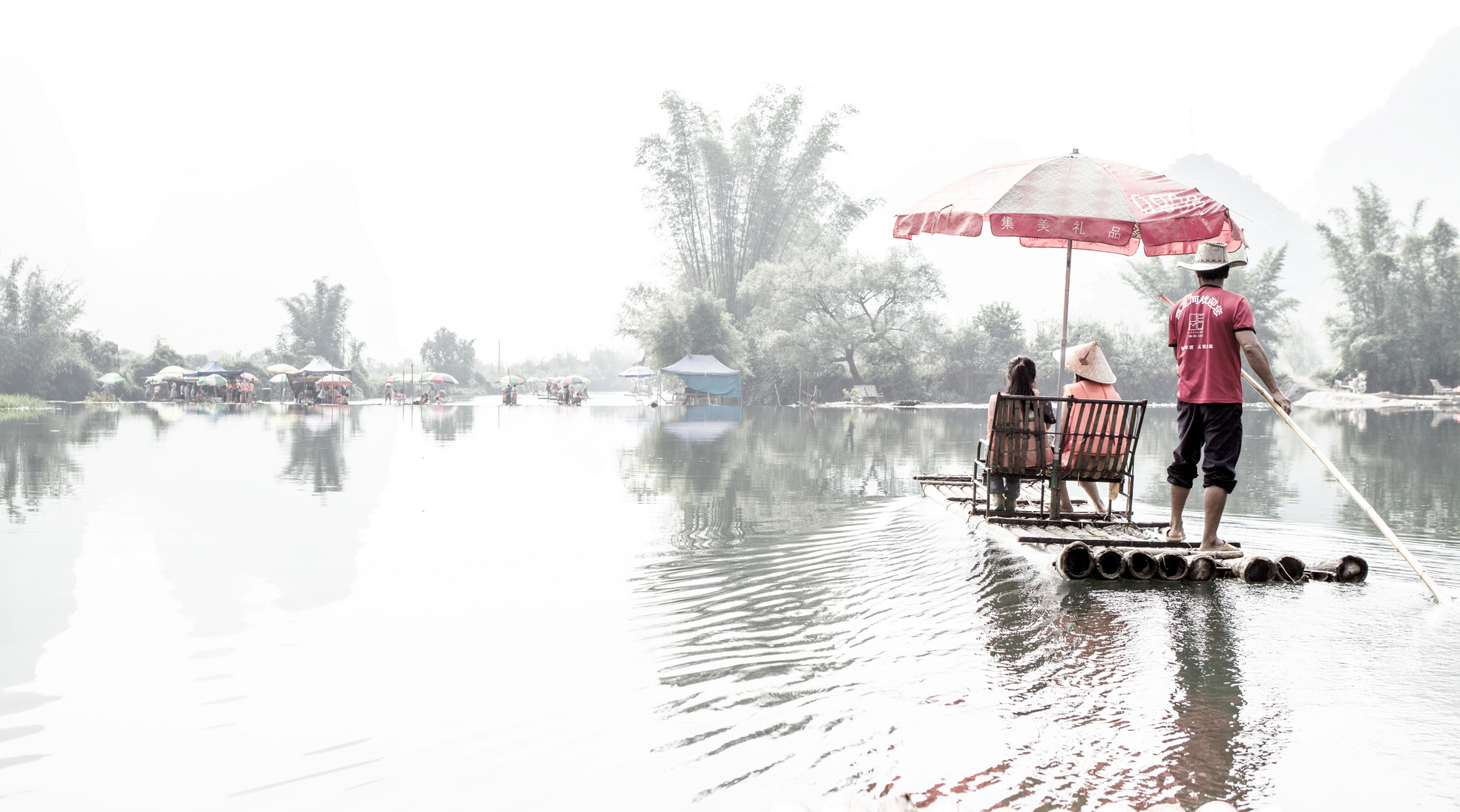 on the river