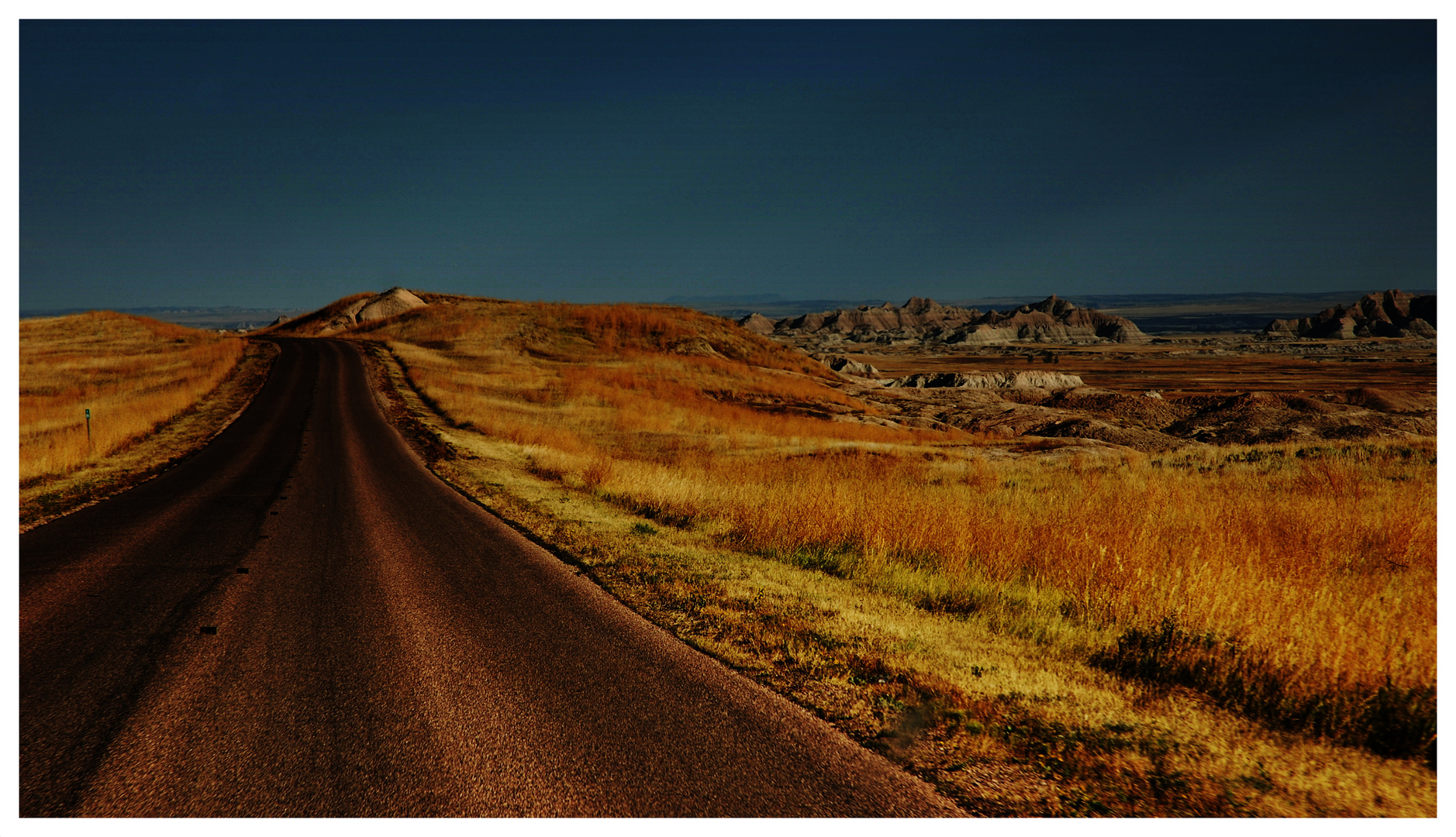 On the road across the Badlands