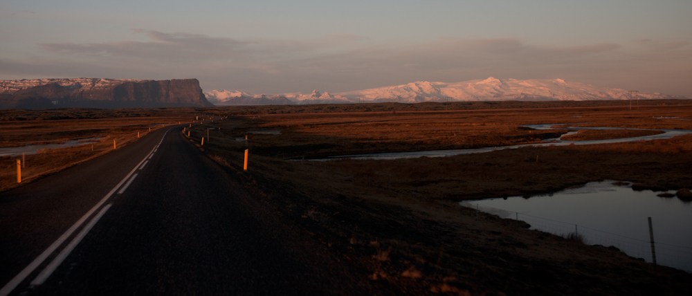 on the road in Iceland