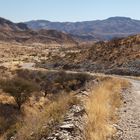 on the road in Namibia