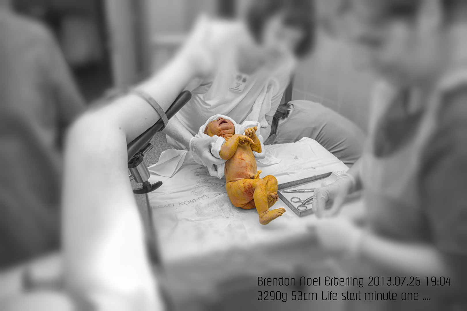 On the spot ,first minutes when Brendon Noel is Born :-)