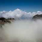 on top of the vulcano and above the clouds