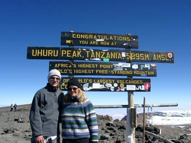 On top of the world's highest free-standing mountain