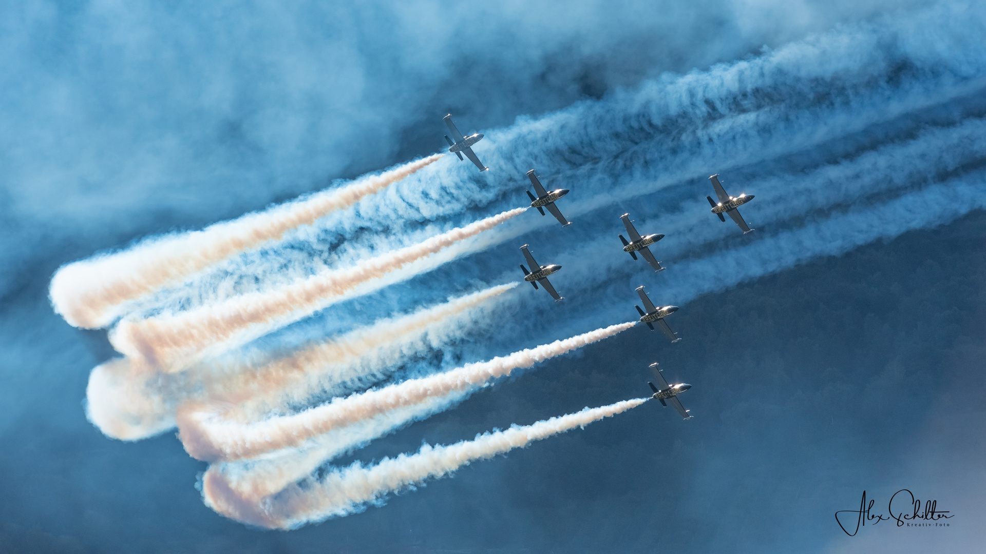 "on white clouds...Breitling Jet Team...with L-39C Albatros...at the Breitling Air Show Sion..."