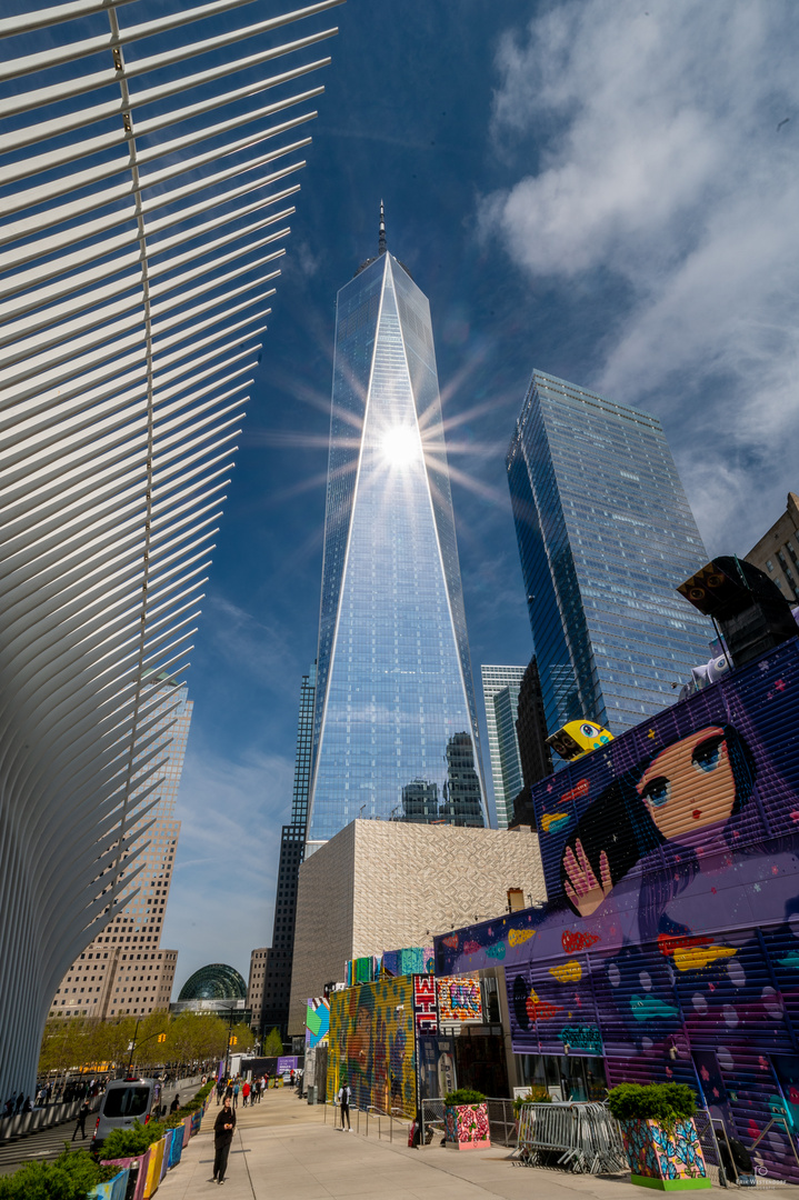 One World Trade Center mit Sonnenspiegel