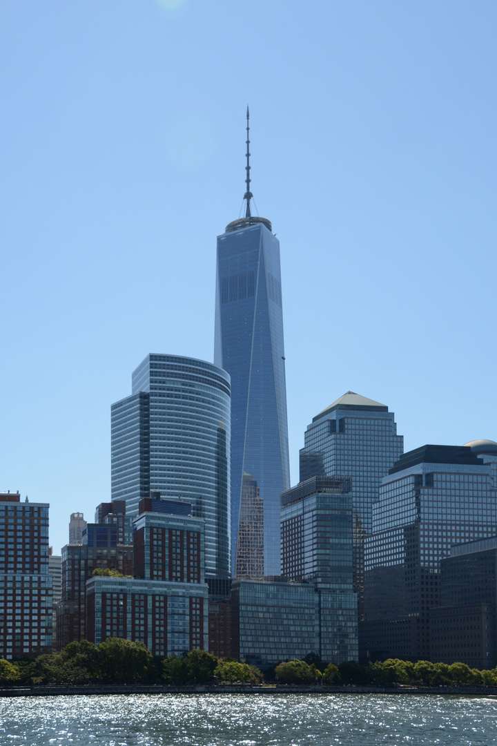 One World Trade Center Vom Hudson River Foto Bild North