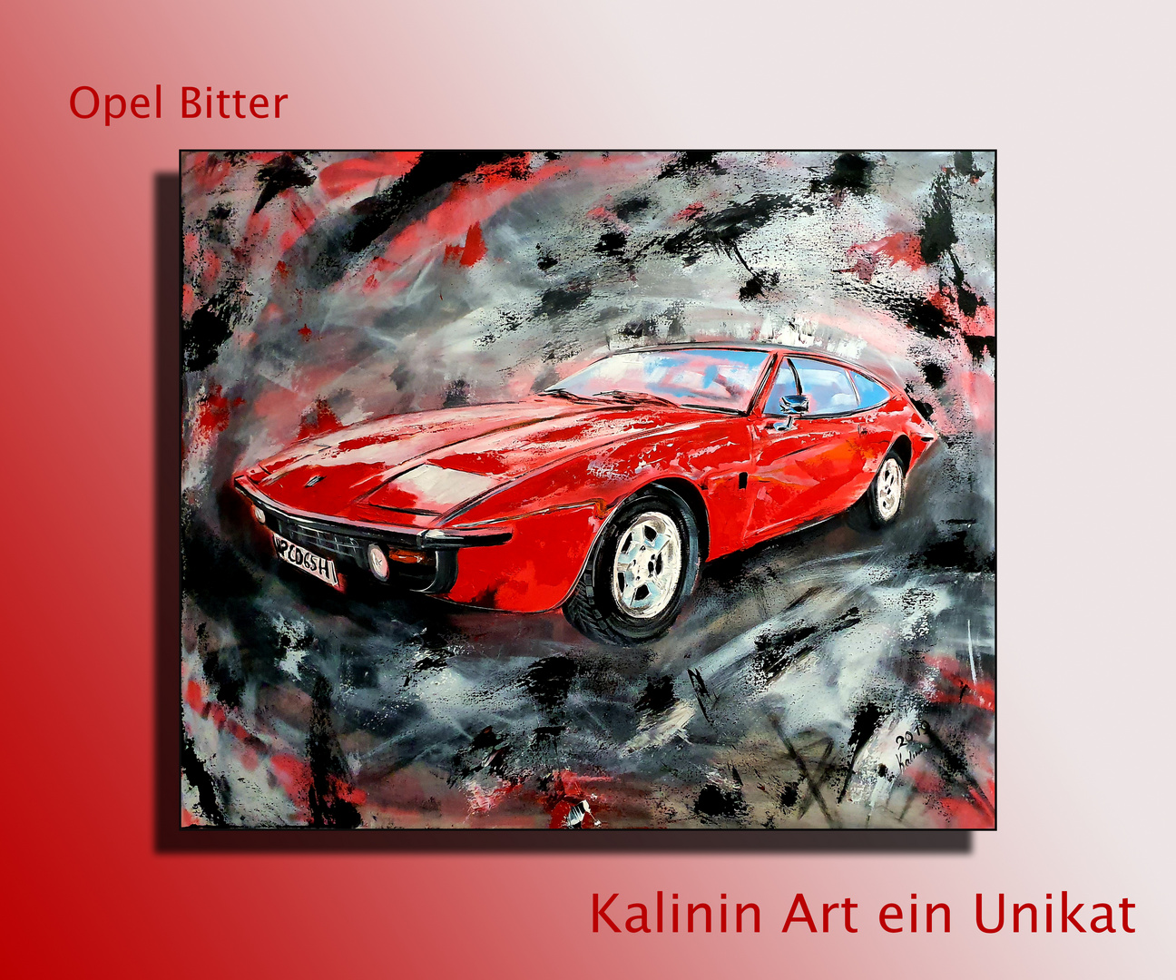 Opel Bitter Acryl-Gemälde Kalinin Art