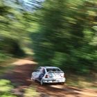 Opel Kadett is heading through the woods near Wahlen at the Saarlandrallye 2012