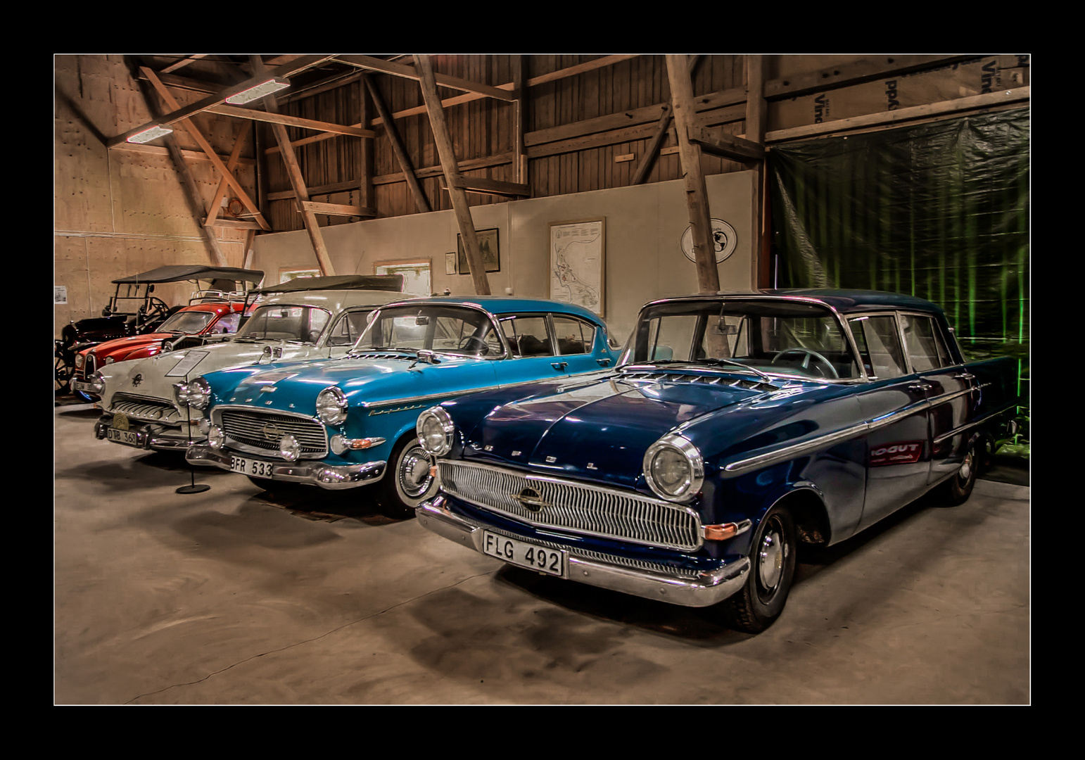 Opel(Kapitän)-Parade im Automuseum in Torsby (Schweden).