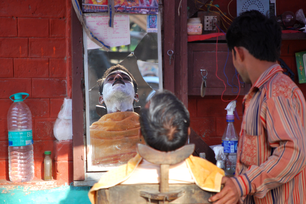 Open air barber shop