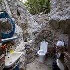 Open Air Toilette der Taverne in den Bergen