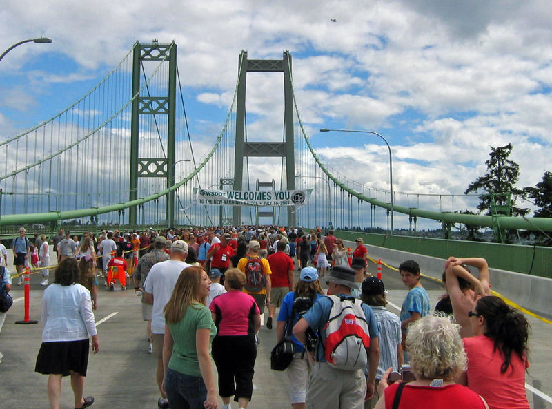 Opening Day of the Tacoma Narrows Bridge