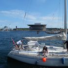 Oper in Kopenhagen mit Segelschiff