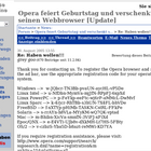 Opera hat 10 jährigen Burseltach :)